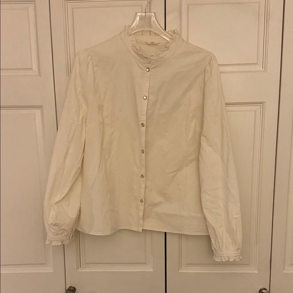 Women's Cream Snap Front Western Corduroy Shirt